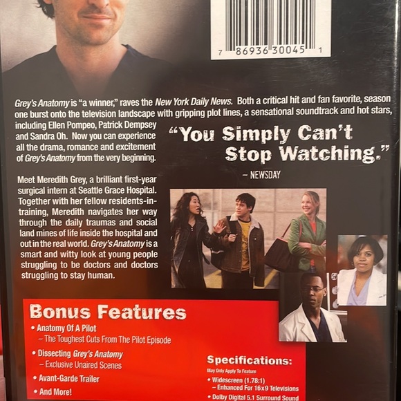 Grey’s Anatomy Complete Season One ❤️Bundle your likes and save❤️ - Picture 3 of 7
